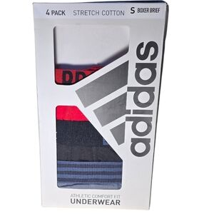 Adidas 3-Pack Athletic Comfort Fit Premium Stretch Cotton Boxer Brief Size Small